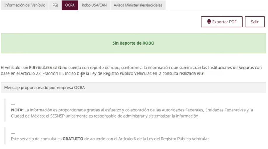 reporte de robo repuve
